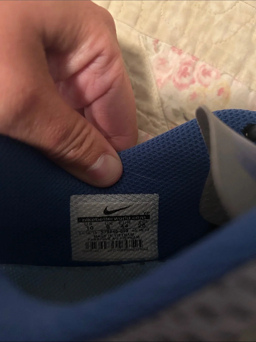 Nike Grey and Blue Athletic Sneakers